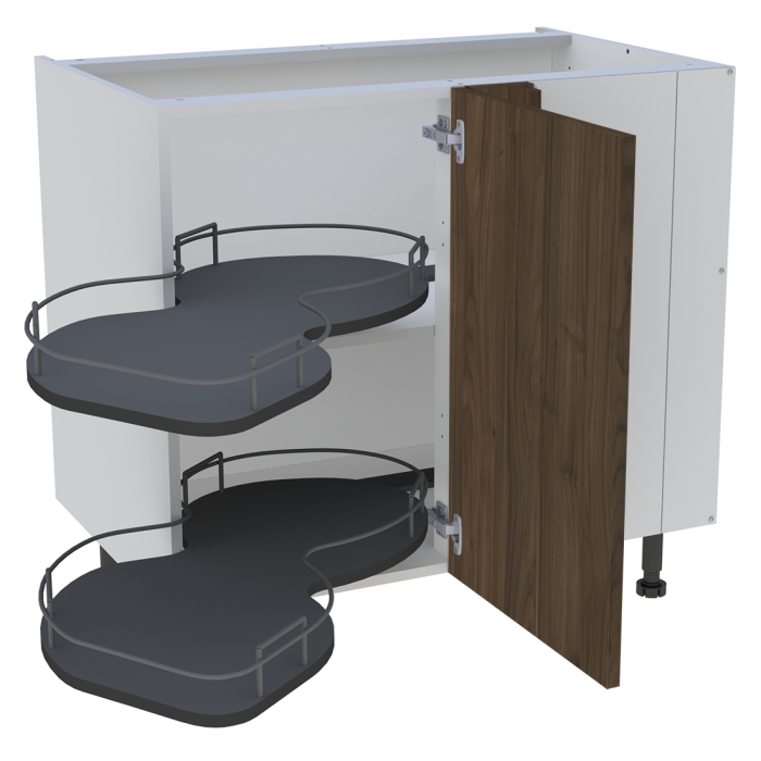 Meuble bas cuisine 1 porte H. 87 cm x L. 90 cm - BSA110D - Noyer foncé