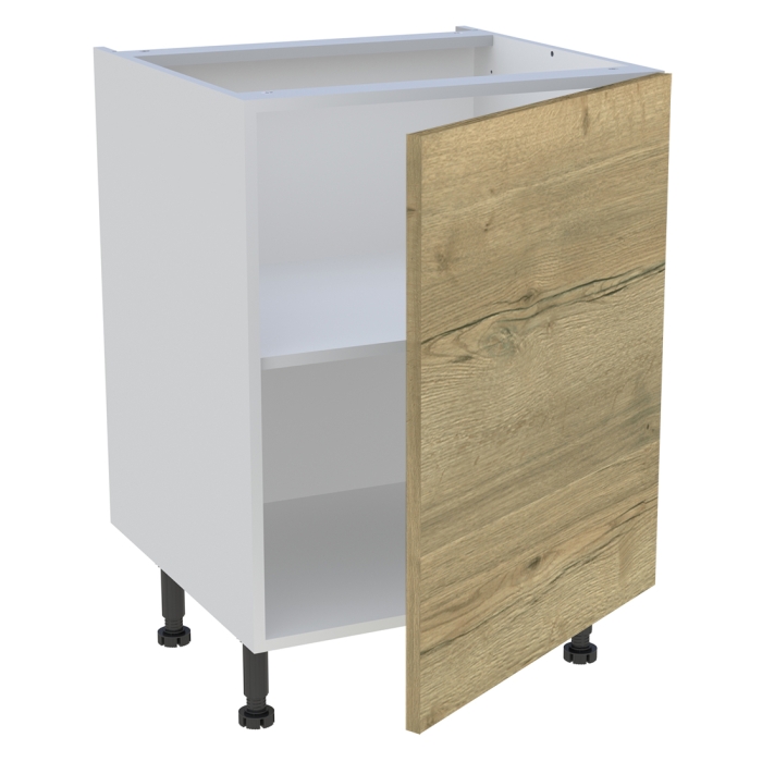 Meuble bas cuisine 1 porte H. 87 cm x L. 60 cm - Chêne structuré