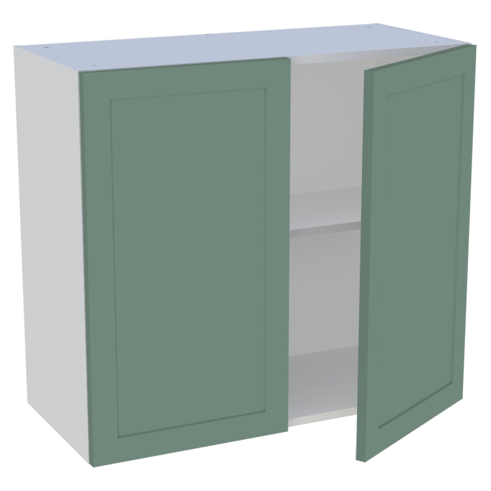 Meuble haut cuisine 2 portes H. 72 cm x L. 80 cm - Vert sauge cadre
