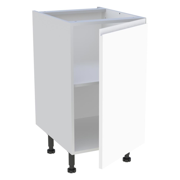 Meuble bas cuisine 1 porte H. 87 cm x L. 45 cm - Blanc mat sans poignée