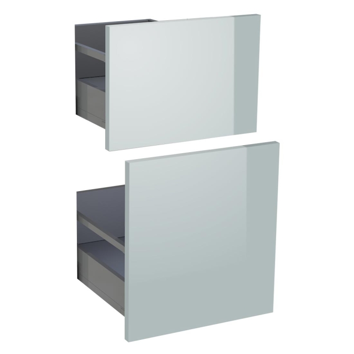 Kit façade meuble cuisine Gris Cendre Brillant 2 casseroliers H. 71,7 cm L. 39,7 cm