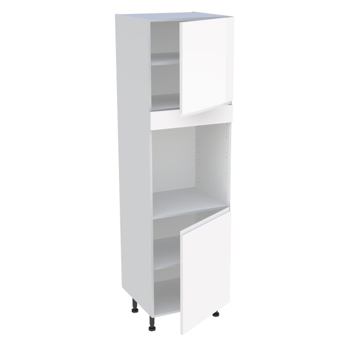 Colonne cuisine 2 portes H. 216,6 cm x L. 60 cm - CF2P - Blanc brillant sans poignée
