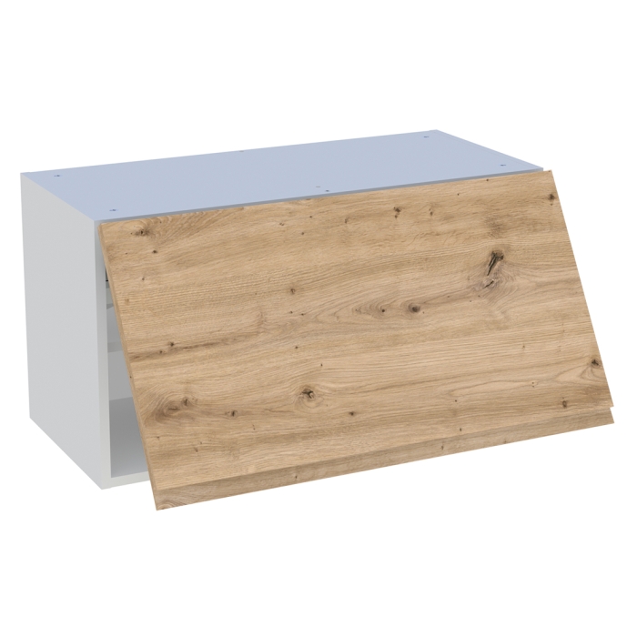 Meuble haut cuisine 1 porte relevante H. 43,2 cm x L. 80 cm - Chêne naturel sans poignée