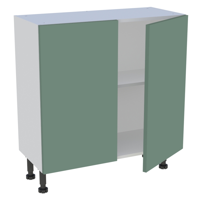Meuble bas cuisine 2 portes H. 87 cm x L. 80 cm x P. 36,9 cm - Vert sauge mat