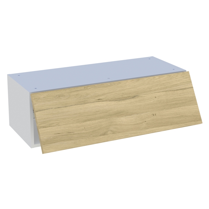 Meuble haut cuisine 1 porte relevante H. 28,8 cm x L. 90 cm - Chêne clair