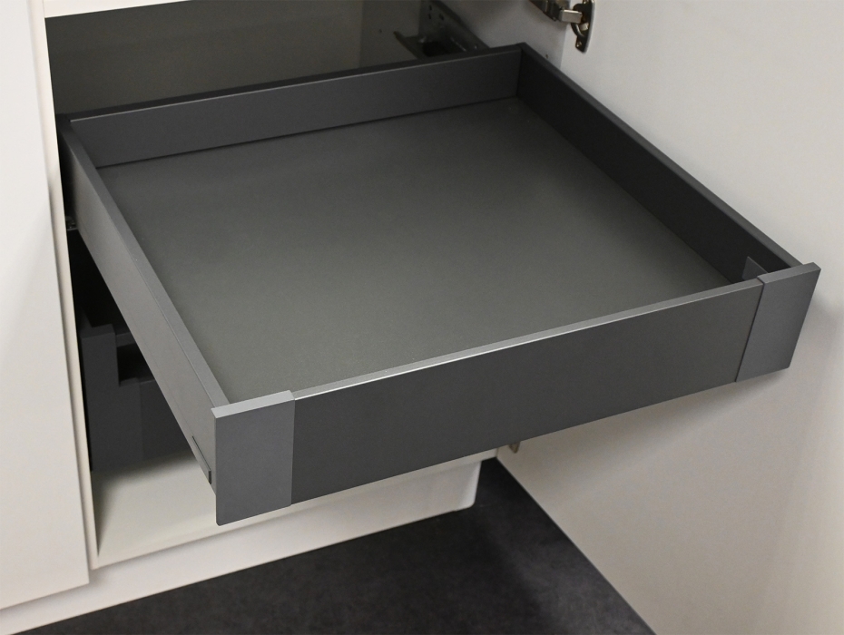 Tiroir à l'anglaise gris anthracite pour meuble de cuisine - L. 40 cm