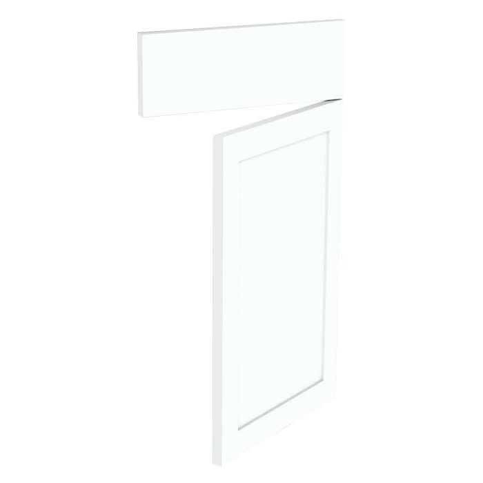 Kit façade meuble cuisine Blanc Cadre 1 porte, 1 faux tiroir H. 71,7 cm L. 39,7 cm