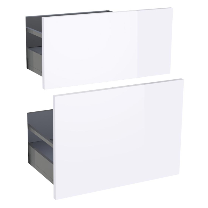 Kit façade meuble cuisine Blanc Brillant 2 casseroliers H. 71,7 cm L. 59,7 cm