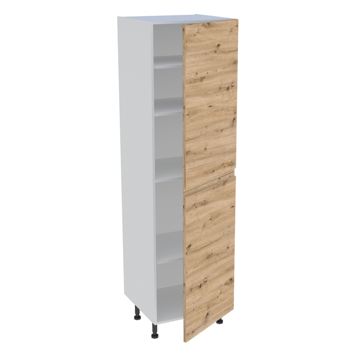 Colonne cuisine 2 portes H. 216,6 cm x L. 60 cm - C2P601 - Chêne naturel sans poignée