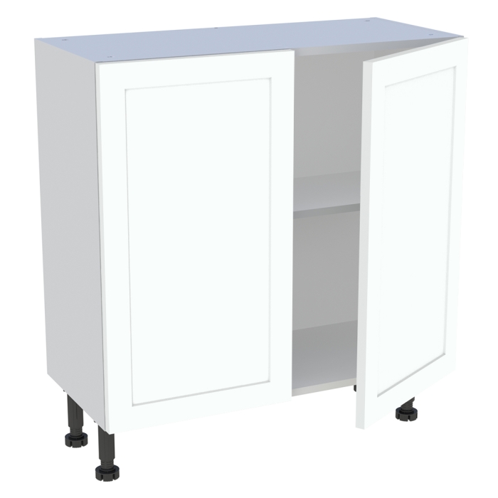 Meuble bas cuisine 2 portes H. 87 cm x L. 80 cm x P. 36,9 cm - Blanc cadre