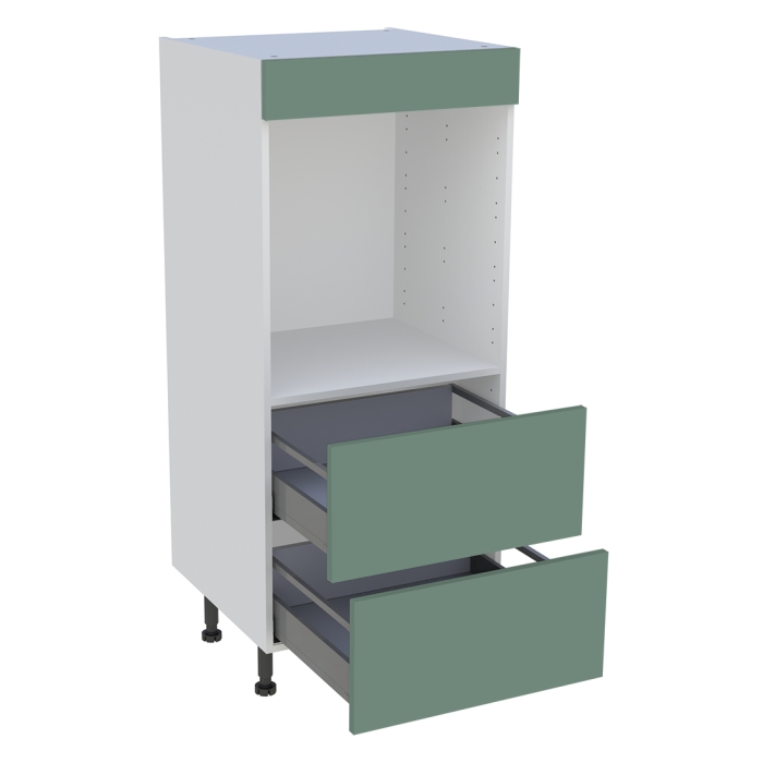 Demi colonne cuisine 2 casseroliers H. 129,6 cm x L. 60 cm - Vert sauge mat