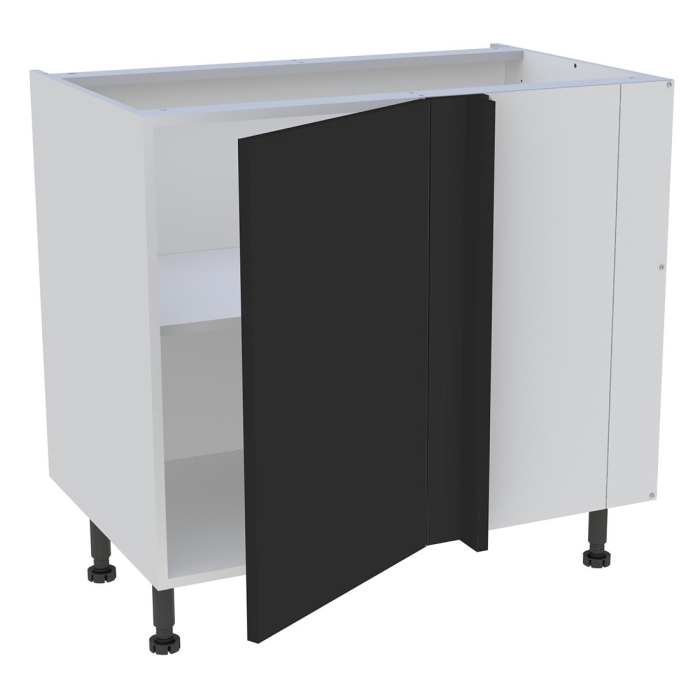 Meuble bas d'angle cuisine 1 porte H. 87 cm x L. 90 cm - Noir mat
