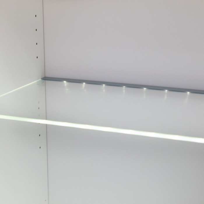 Tablette en verre avec réglette LED - L. 60 cm