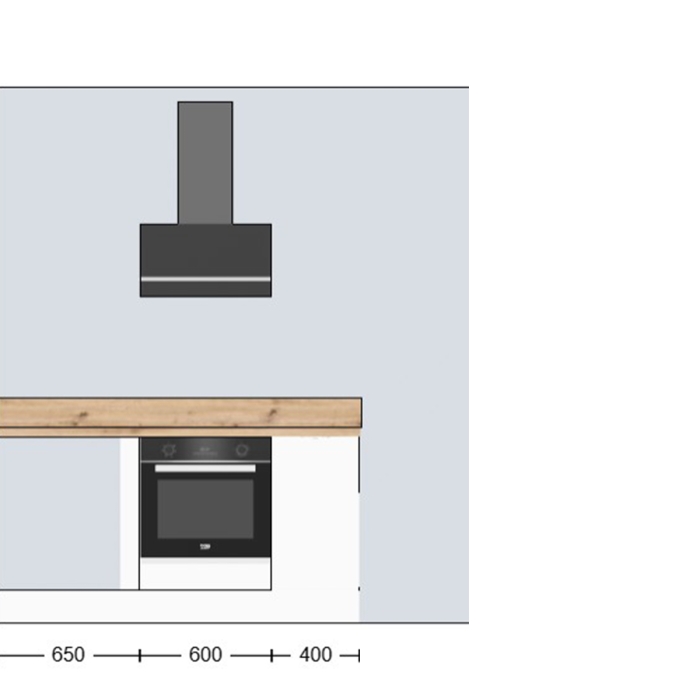 Cuisine complète en angle petits meubles hauts Noir mat 280 cm 