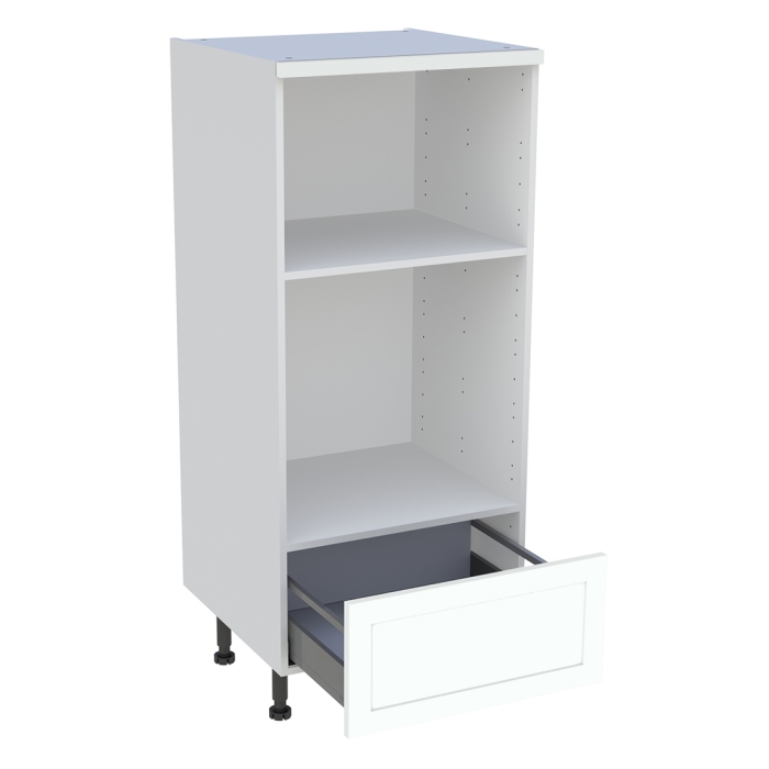 Demi colonne cuisine 1 casserolier H. 129,6 cm x L. 60 cm - Blanc cadre
