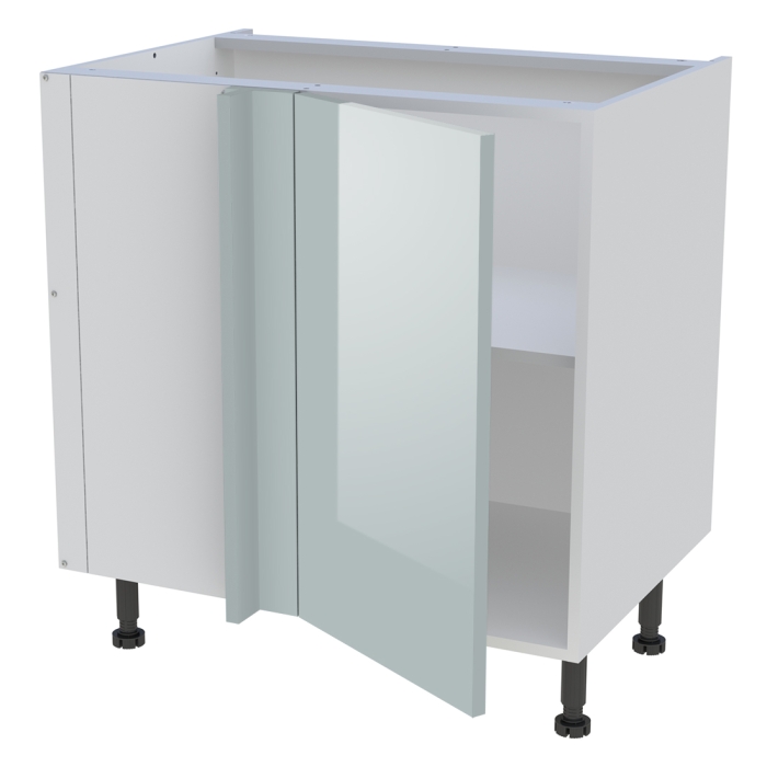 Meuble bas d'angle cuisine 1 porte H. 87 cm x L. 80 cm - Gris cendre brillant