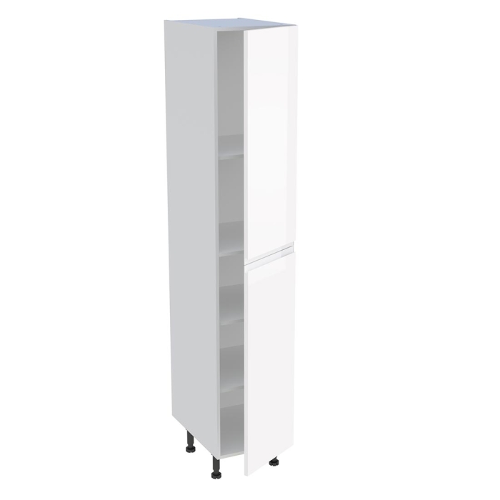 Colonne cuisine 2 portes H. 216,6 cm x L. 40 cm - C2P401 - Blanc brillant sans poignée