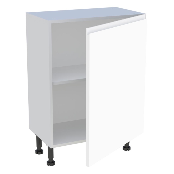 Meuble bas cuisine 1 porte H. 87 cm x L. 60 cm x P. 36,9 cm - Blanc mat sans poignée