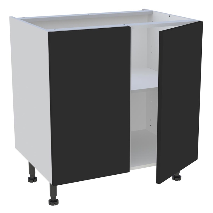 Meuble bas cuisine 2 portes H. 87 cm x L. 80 cm - Noir mat