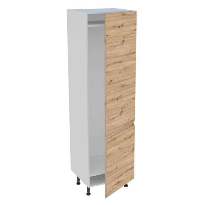 Colonne cuisine 2 portes H. 216,6 cm x L. 60 cm - CFR2P602 - Chêne naturel sans poignée