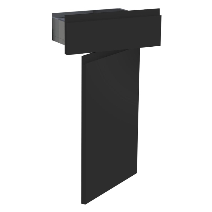 Kit façade meuble cuisine Noir Mat Sans Poignée 1 porte, 1 tiroir H. 71,7 cm L. 39,7 cm