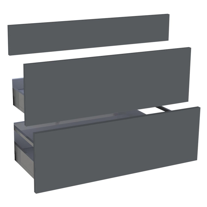 Kit façade meuble cuisine Gris Ardoise Mat 1 faux tiroir, 2 casseroliers H. 71,7 cm L. 89,7 cm