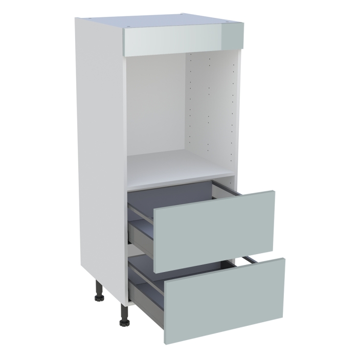 Demi colonne cuisine 2 casseroliers H. 129,6 cm x L. 60 cm - Gris cendre brillant