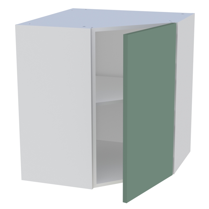 Meuble haut d'angle cuisine 1 porte H. 72 cm x L. 65 cm - Vert sauge mat