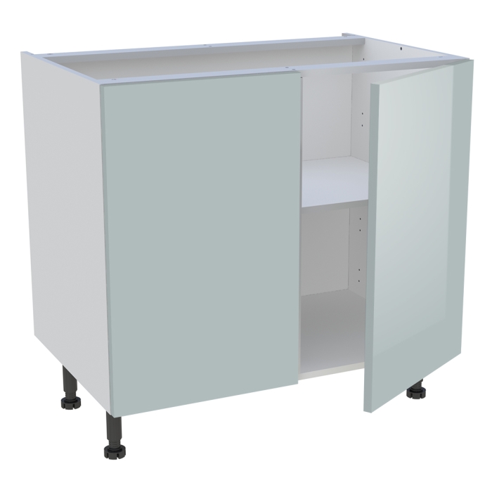 Meuble bas cuisine 2 portes H. 87 cm x L. 90 cm - Gris cendre brillant