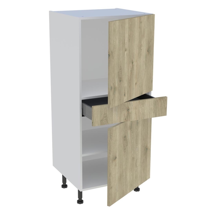 Demi colonne cuisine 1 tiroir, 2 portes H. 129,6 cm x L. 60 cm - Chêne doré