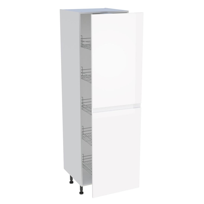 Colonne cuisine 2 portes H. 216,6 cm x L. 60 cm - C2P601EX - Blanc brillant sans poignée