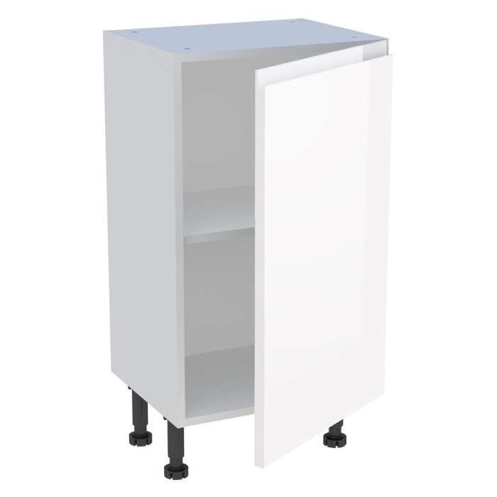 Meuble bas cuisine 1 porte H. 87 cm x L. 45 cm x P. 36,9 cm - Blanc brillant sans poignée