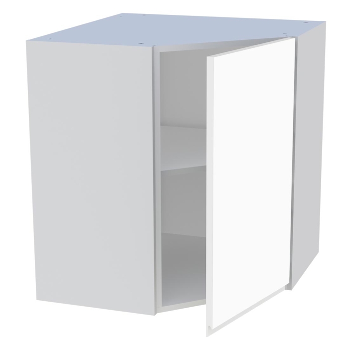Meuble haut d'angle cuisine 1 porte H. 72 cm x L. 65 cm - Blanc mat sans poignée