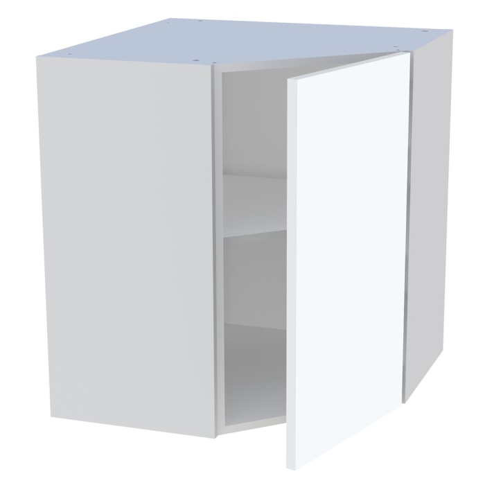Meuble haut d'angle cuisine 1 porte H. 72 cm x L. 65 cm - Blanc mat