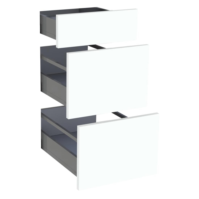 Kit façade meuble cuisine Blanc Chaud Mat 1 tiroir, 2 casseroliers H. 71,7 cm L. 39,7 cm