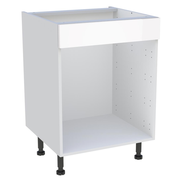 Meuble bas cuisine  H. 87 cm x L. 60 cm - Blanc brillant sans poignée