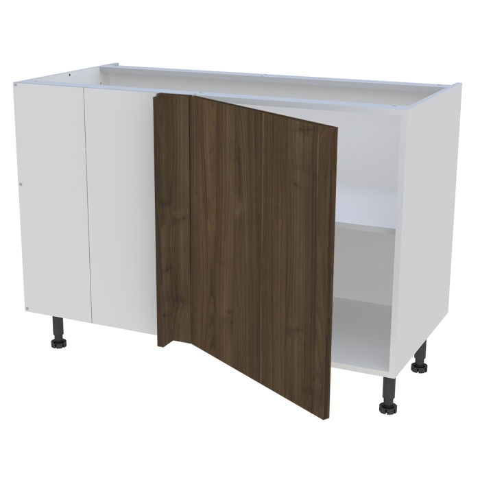 Meuble bas d'angle cuisine 1 porte H. 87 cm x L. 120 cm - Noyer foncé