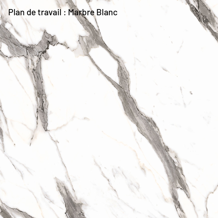 Cuisine complète Noir mat 180cm avec meuble micro-ondes - Avec Plan de travail et Crédence