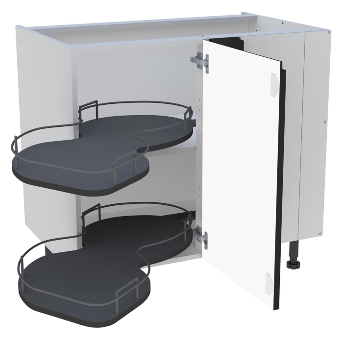 Meuble bas cuisine 1 porte H. 87 cm x L. 90 cm - BSA110D - Noir mat sans poignée