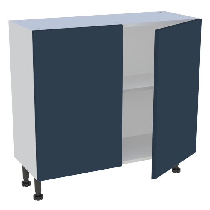 Meuble bas cuisine 2 portes H. 87 cm x L. 90 cm x P. 36,9 cm - Bleu nuit mat