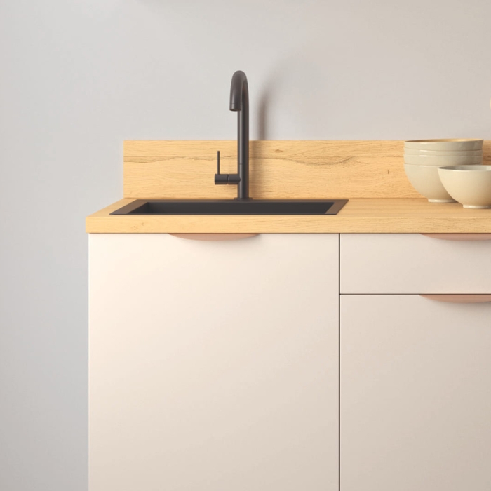 Cuisine complète Lin mat 180 cm avec meuble four
