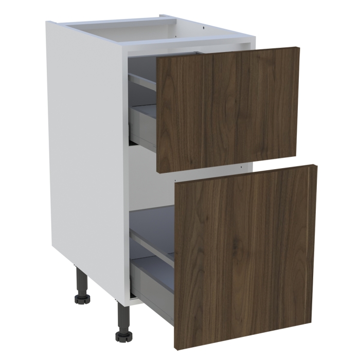 Meuble bas cuisine 2 casseroliers H. 87 cm x L. 40 cm - Noyer foncé