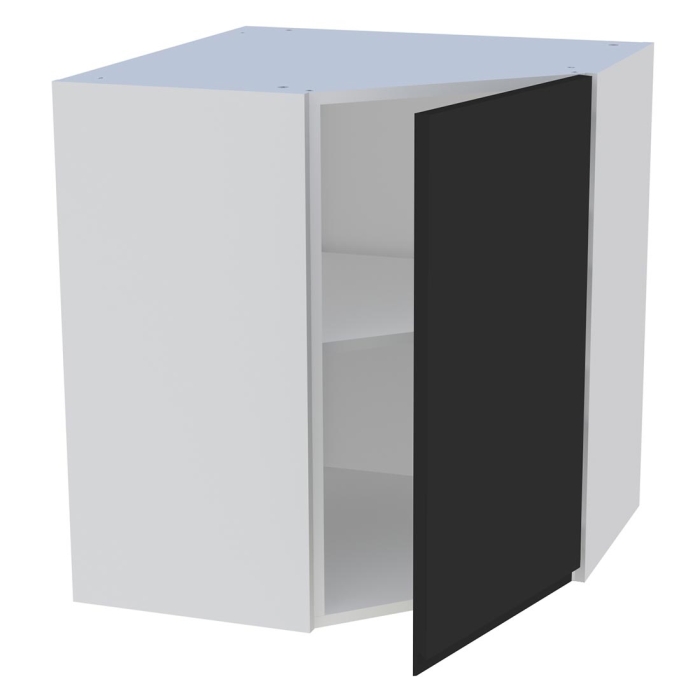 Meuble haut d'angle cuisine 1 porte H. 72 cm x L. 65 cm - Noir mat sans poignée