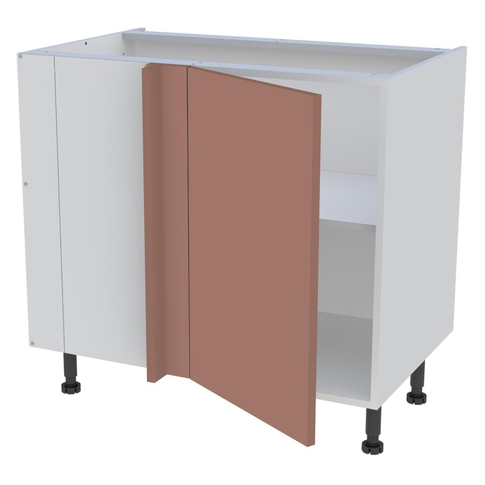 Meuble bas d'angle cuisine 1 porte H. 87 cm x L. 90 cm - Terracotta mat
