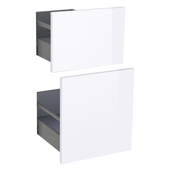 Kit façade meuble cuisine Blanc Brillant 2 casseroliers H. 71,7 cm L. 39,7 cm