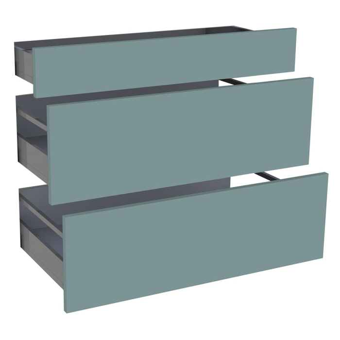 Kit façade meuble cuisine Vert Opale Mat 1 tiroir, 2 casseroliers H. 71,7 cm L. 89,7 cm