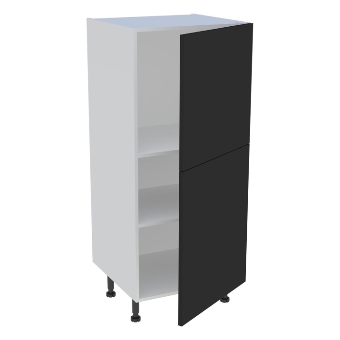 Demi colonne cuisine 2 portes H. 129,6 cm x L. 60 cm - Noir mat