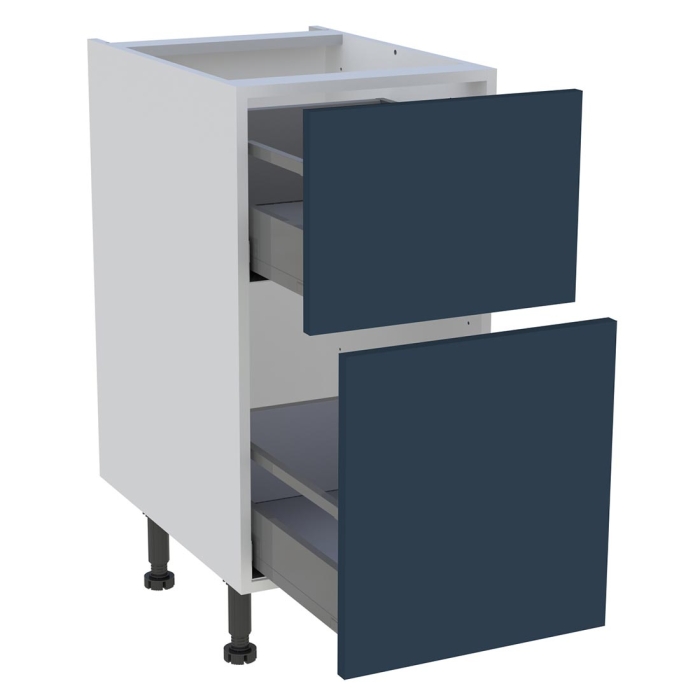 Meuble bas cuisine 2 casseroliers H. 87 cm x L. 40 cm - Bleu nuit mat