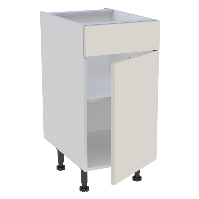 Meuble bas cuisine 1 porte, 1 faux tiroir H. 87 cm x L. 40 cm - Lin mat
