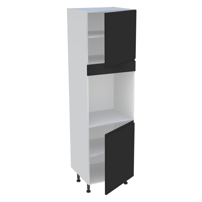 Colonne cuisine 2 portes H. 216,6 cm x L. 60 cm - CF2P - Noir mat sans poignée